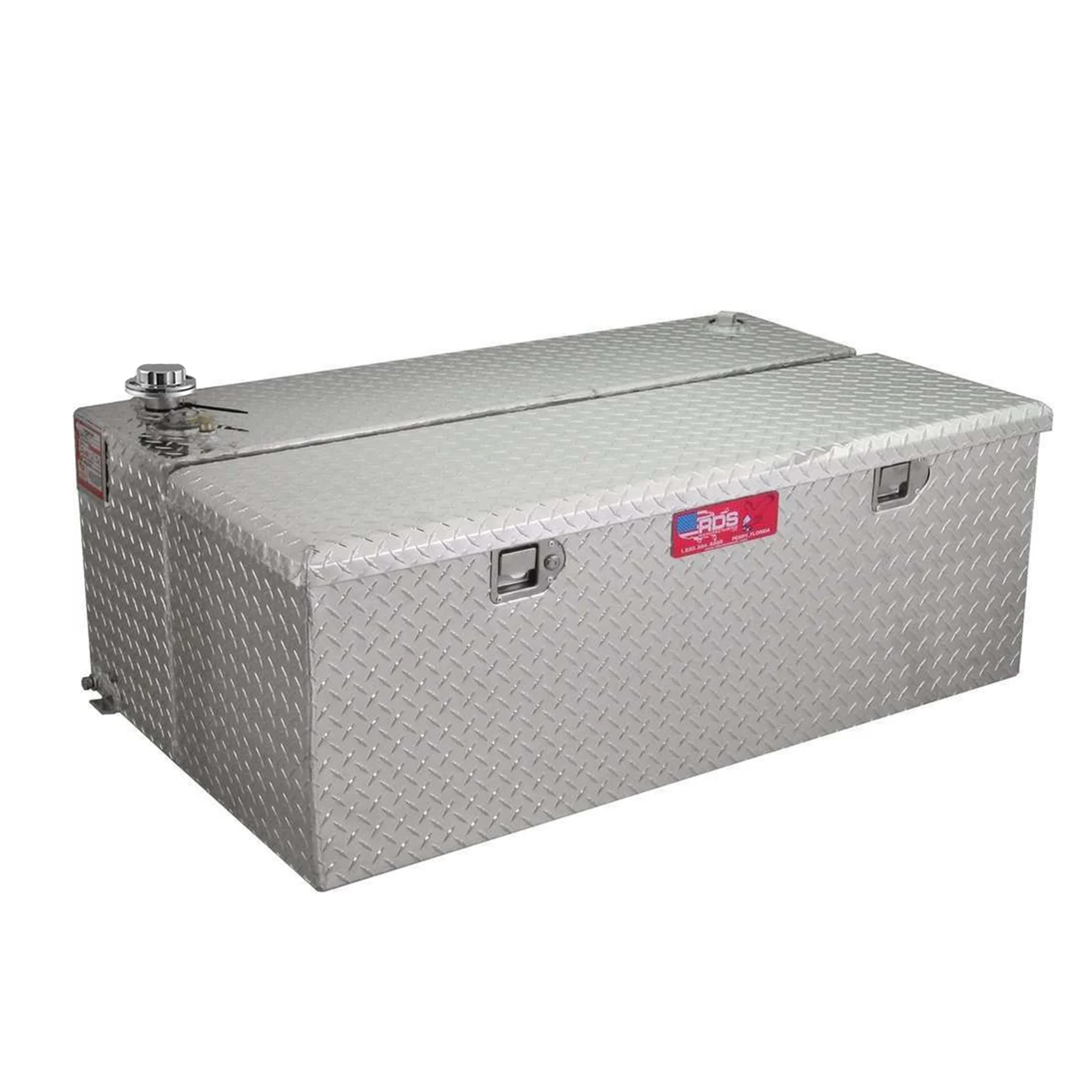RDS Aluminum Transfer Fuel Tank Toolbox Combo, 48 Gallon, Rectangular, Diamond Plate, Model# 72774